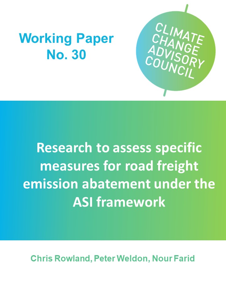 Working Paper No. 30: Research to assess specific measures for road freight emission abatement under the ASI framework